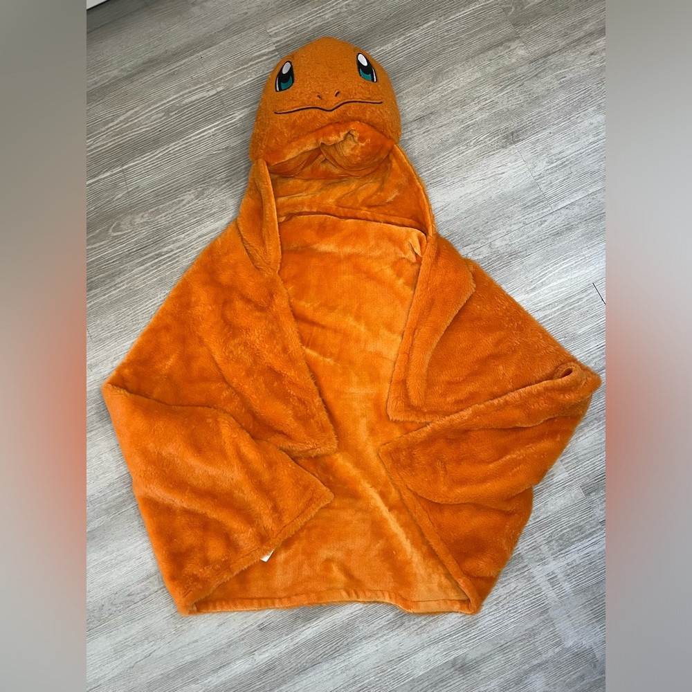 Pokemon Charmander kids Hooded Blanket 50” x 30”